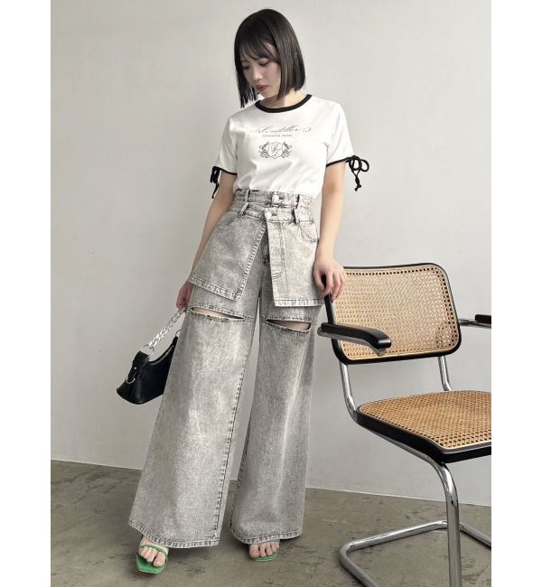 dazzlin「リボンスリーブロゴTシャツ」|Tシャツ・カットソー|