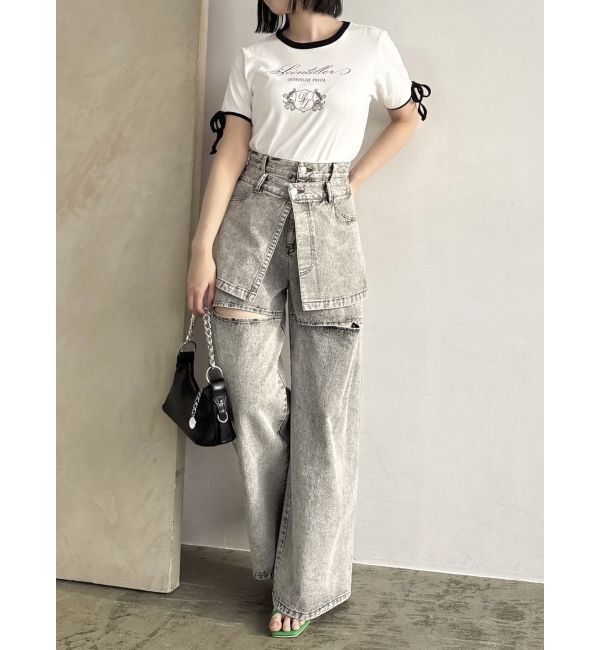 dazzlin「リボンスリーブロゴTシャツ」|Tシャツ・カットソー|