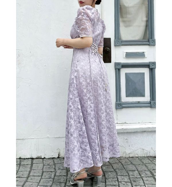 dazzlin「ネックツイスト刺繍レースドレス」|ドレス|