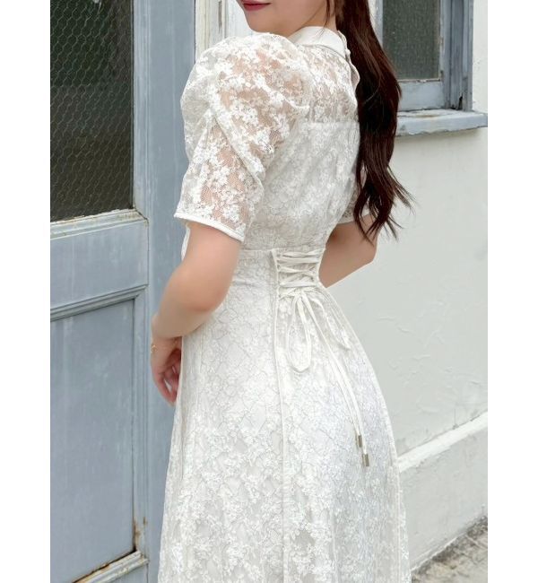 dazzlin「ネックツイスト刺繍レースドレス」|ドレス|