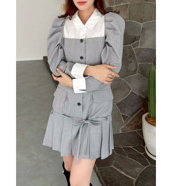 dazzlin「スソプリーツジャケットミニワンピース」|ワンピース|