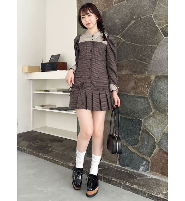 dazzlin「スソプリーツジャケットミニワンピース」|ワンピース|ブラウン