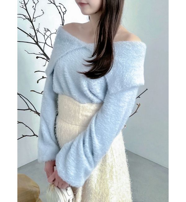 dazzlin「2WAYミニシャギーオフショルニット」|ニット・セーター|