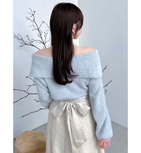 dazzlin「2WAYミニシャギーオフショルニット」|ニット・セーター|