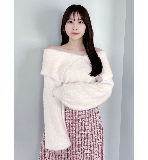 dazzlin「2WAYミニシャギーオフショルニット」|ニット・セーター|