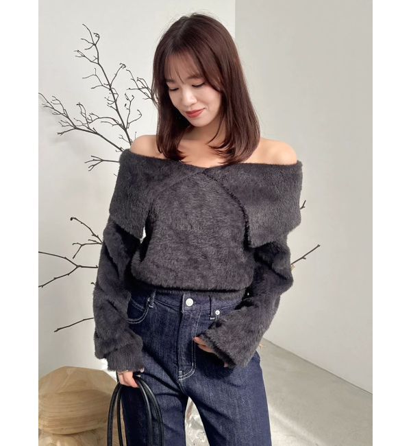 dazzlin「2WAYミニシャギーオフショルニット」|ニット・セーター|