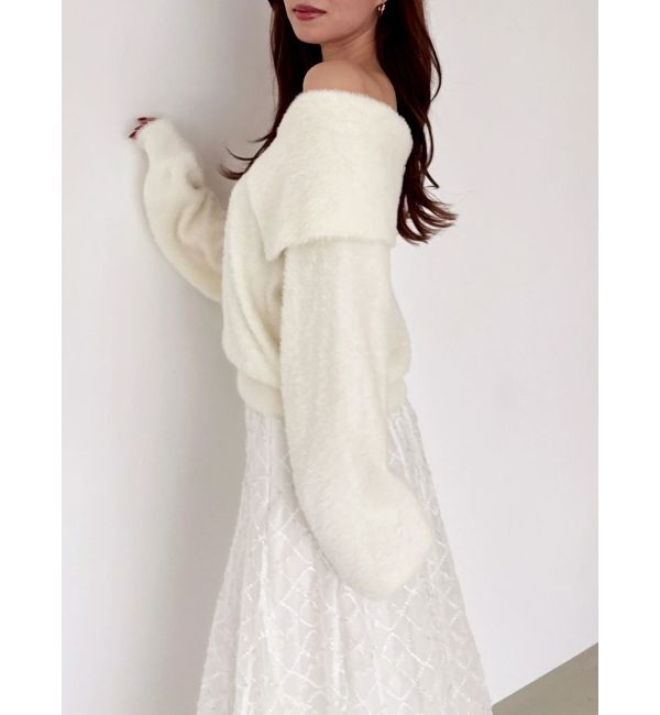 dazzlin「2WAYミニシャギーオフショルニット」|ニット・セーター|