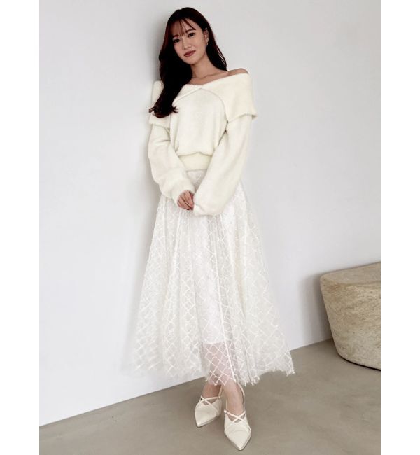 dazzlin「2WAYミニシャギーオフショルニット」|ニット・セーター|