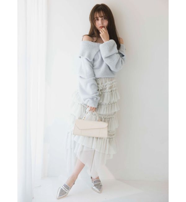 dazzlin「2WAYミニシャギーオフショルニット」|ニット・セーター|