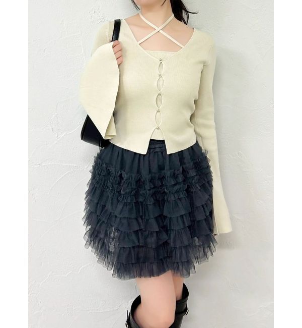 dazzlin「ボリュームフリルチュールミニスカート」|スカート|
