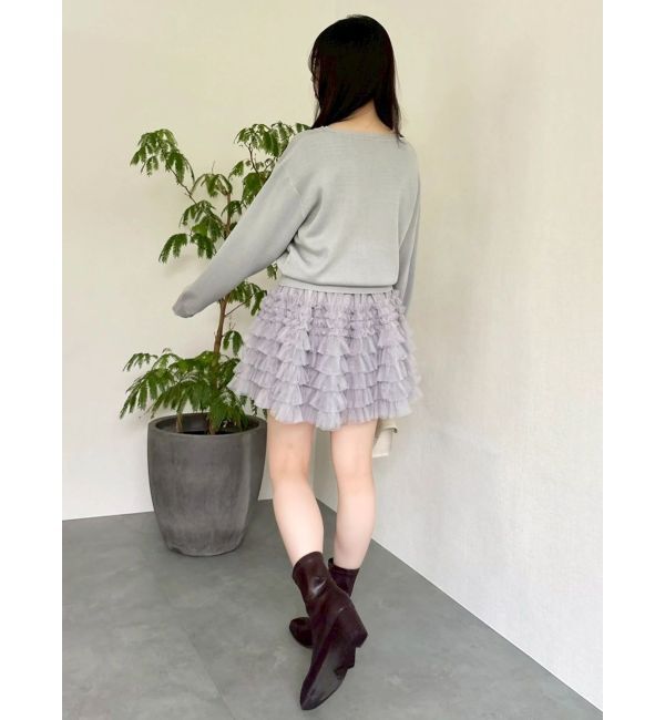 dazzlin「ボリュームフリルチュールミニスカート」|スカート|