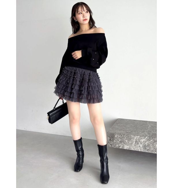dazzlin「ボリュームフリルチュールミニスカート」|スカート|