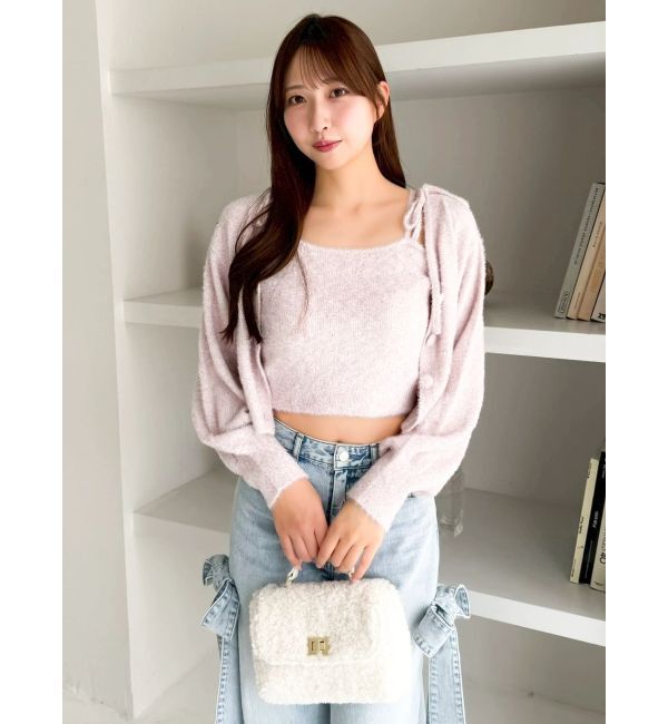 dazzlin「ミニシャギーラメニットカーデトップス」|カーディガン|