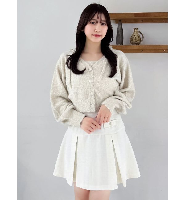 dazzlin「ミニシャギーラメニットカーデトップス」|カーディガン|