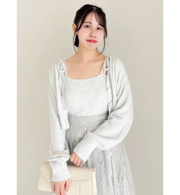 dazzlin「ミニシャギーラメニットカーデトップス」|カーディガン|