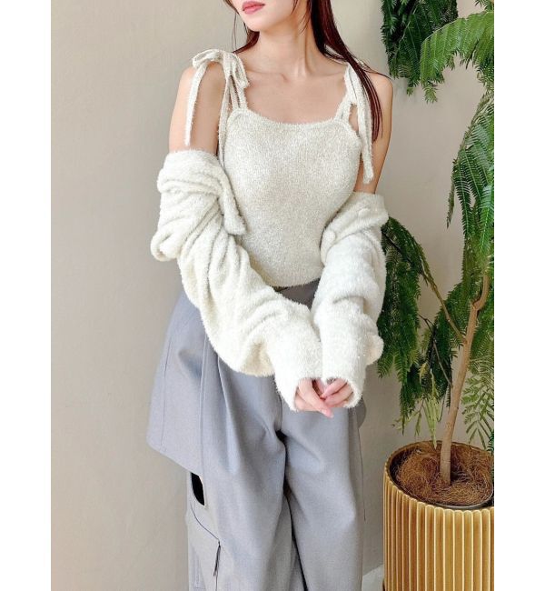 dazzlin「ミニシャギーラメニットカーデトップス」|カーディガン|