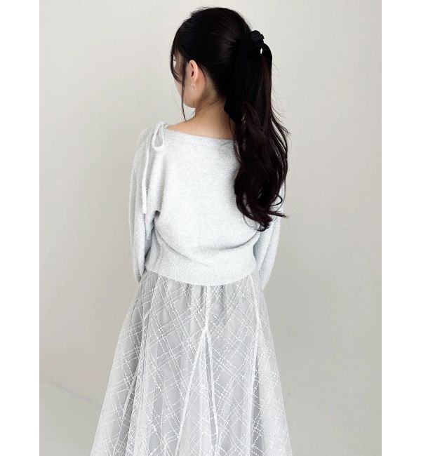 dazzlin「ミニシャギーラメニットカーデトップス」|カーディガン|