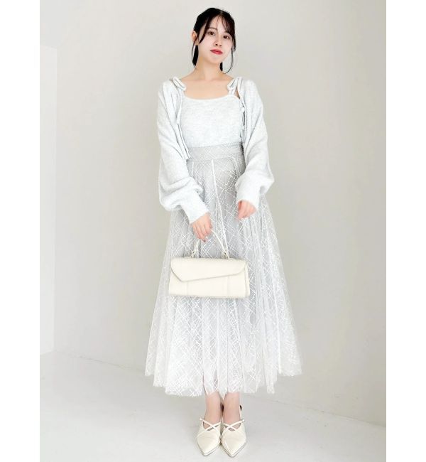 dazzlin「ミニシャギーラメニットカーデトップス」|カーディガン|