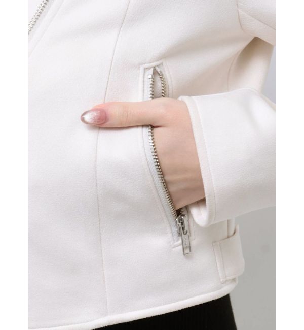 MERCURYDUO「フェイクスエードコンパクトライダースジャケット」|ライダースジャケット|