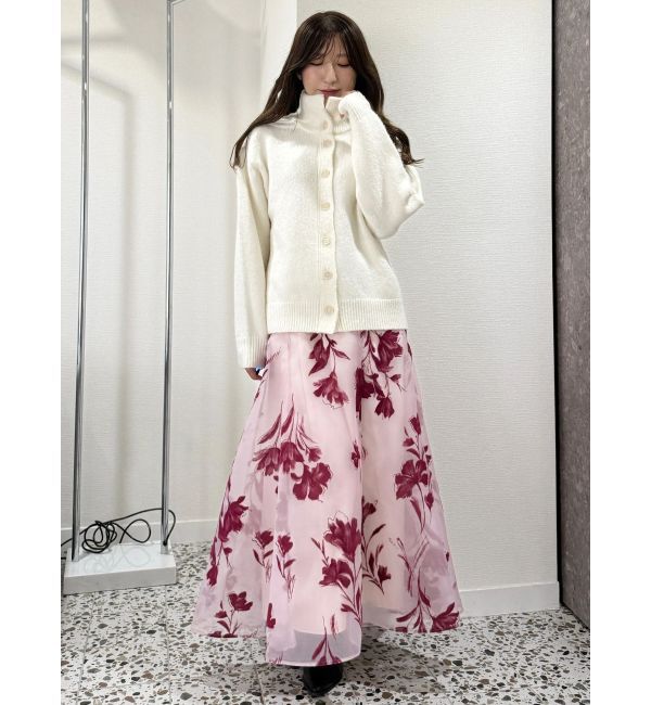 MERCURYDUO「フロッキープリントフレアスカート」|スカート|