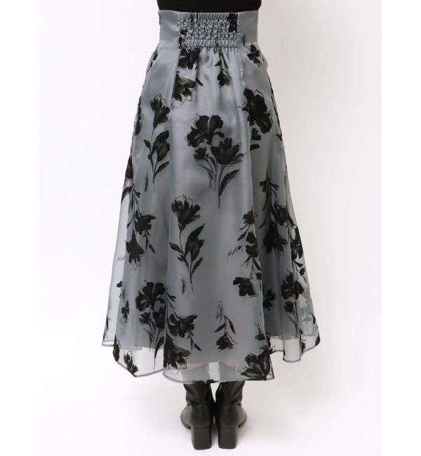 MERCURYDUO「フロッキープリントフレアスカート」|スカート|