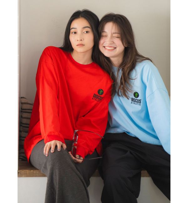 Ungrid「DISCUS別注 ロゴロングスリーブTee」|Tシャツ・カットソー|