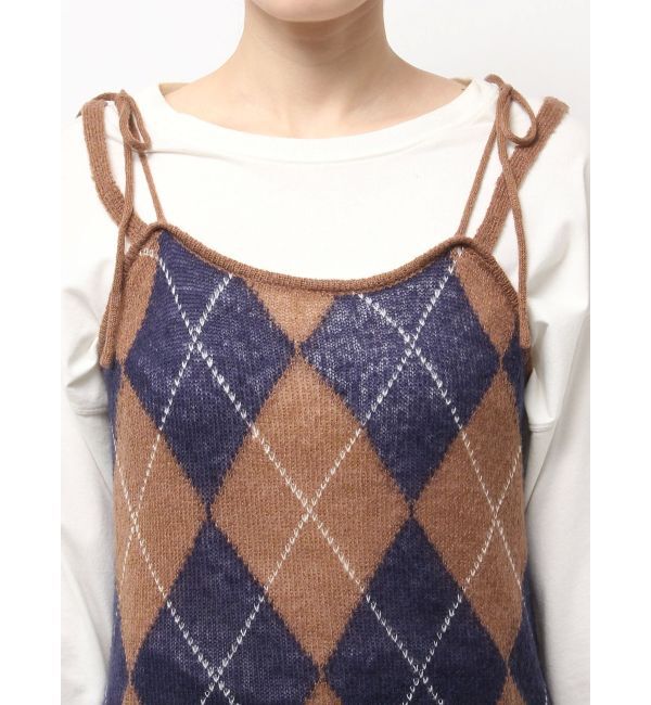 Ungrid「アーガイルニットキャミソール」|ニット・セーター|