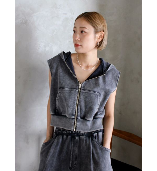 Ungrid「ヴィンテージウォッシュジップノースリパーカー」|パーカー|