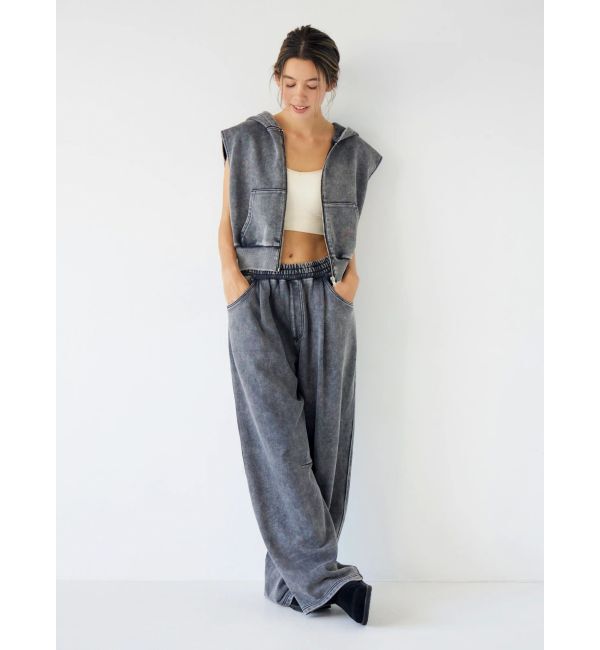 Ungrid「ヴィンテージウォッシュジップノースリパーカー」|パーカー|