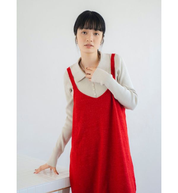 Ungrid「Ｖネックデザインニットキャミワンピース」|ワンピース|