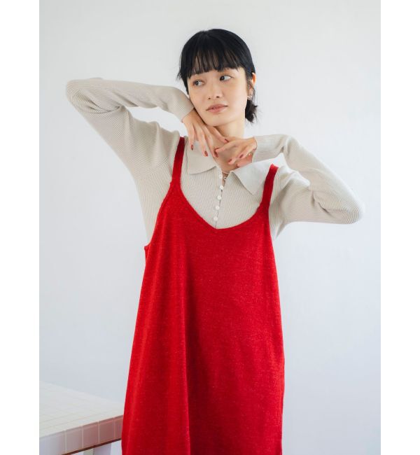 Ungrid「Ｖネックデザインニットキャミワンピース」|ワンピース|