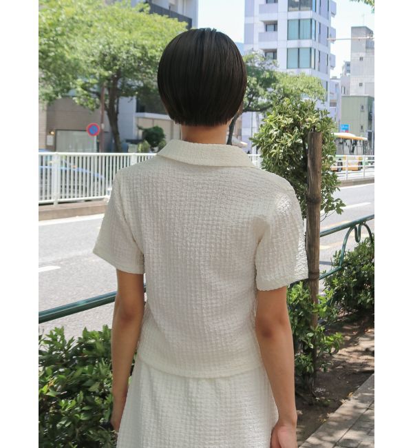 Ungrid「カットジャカードポロシャツ」|ポロシャツ|