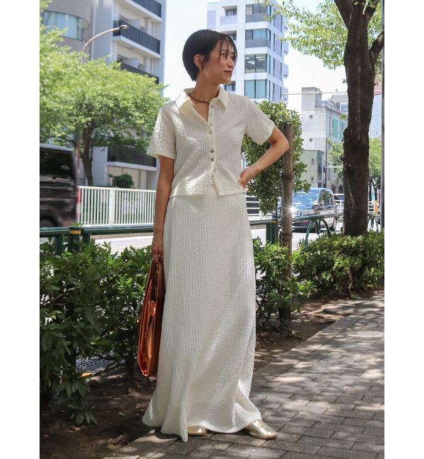 Ungrid「カットジャカードポロシャツ」|ポロシャツ|