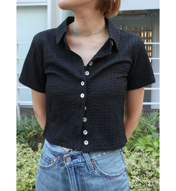 Ungrid「カットジャカードポロシャツ」|ポロシャツ|