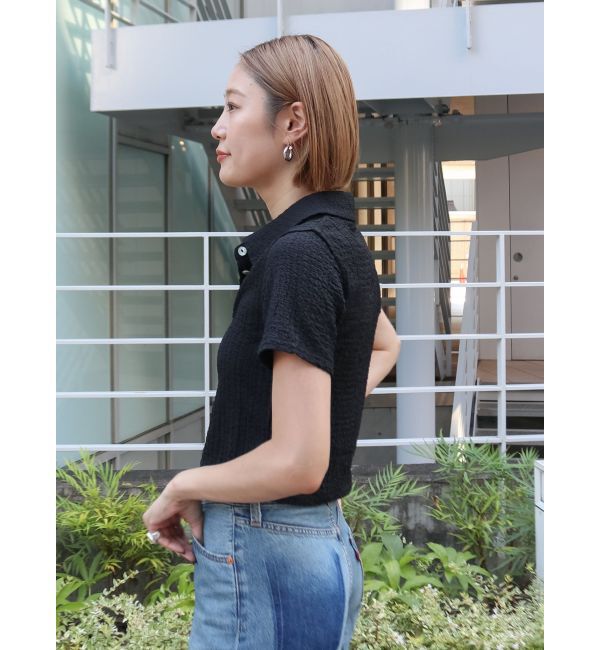 Ungrid「カットジャカードポロシャツ」|ポロシャツ|