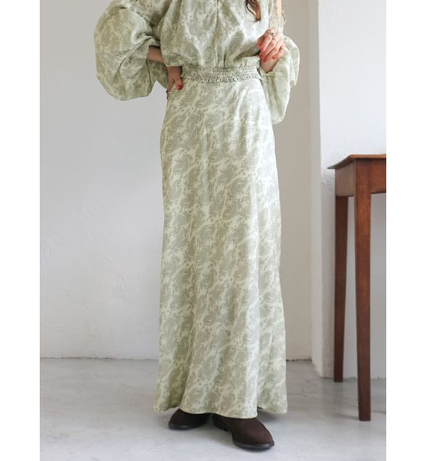 Ungrid「フラワープリントスカート」|スカート|アイボリー