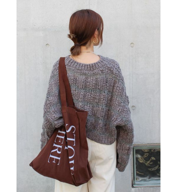 Ungrid「透かし編みデザインショートニット」|ニット・セーター|