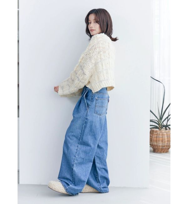 Ungrid「透かし編みデザインショートニット」|ニット・セーター|