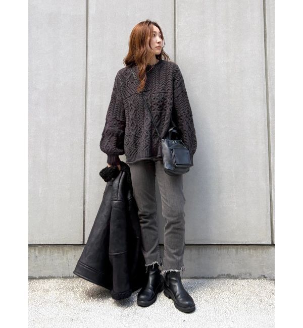 Ungrid「ヘムデザインストレッチデニム」|デニム|