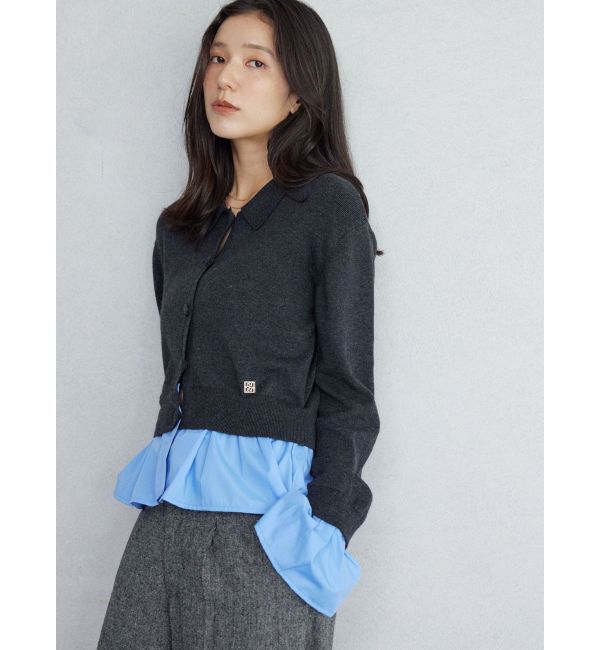 LAGUNAMOON「ペプラムドッキングニットカーディガン」|カーディガン|