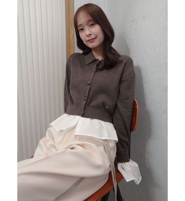 LAGUNAMOON「ペプラムドッキングニットカーディガン」|カーディガン|