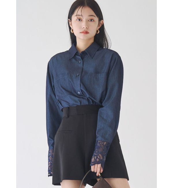 LAGUNAMOON「レースカフスシャツ」|シャツ・ブラウス|インディゴ