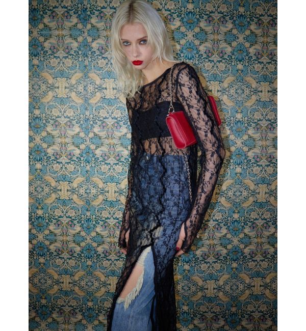 EVRIS「ハイダメージセミワイドデニムパンツ」|デニム|