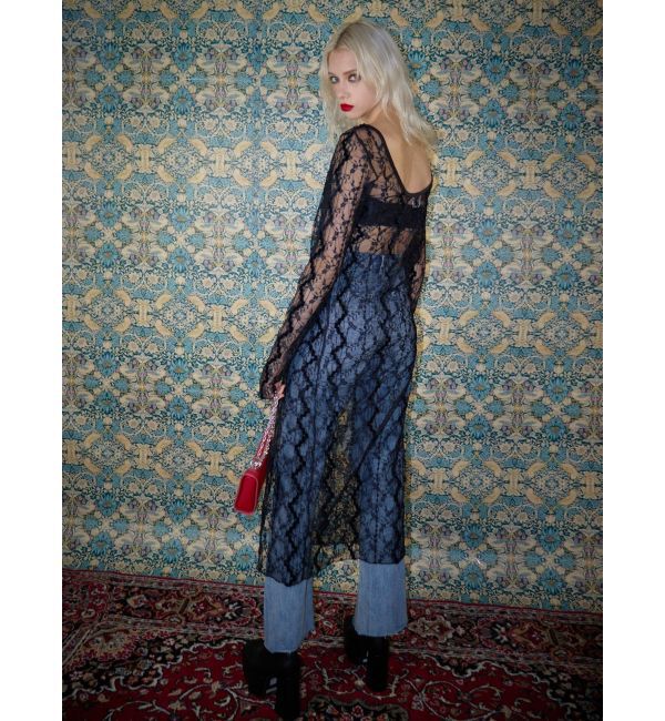 EVRIS「ハイダメージセミワイドデニムパンツ」|デニム|