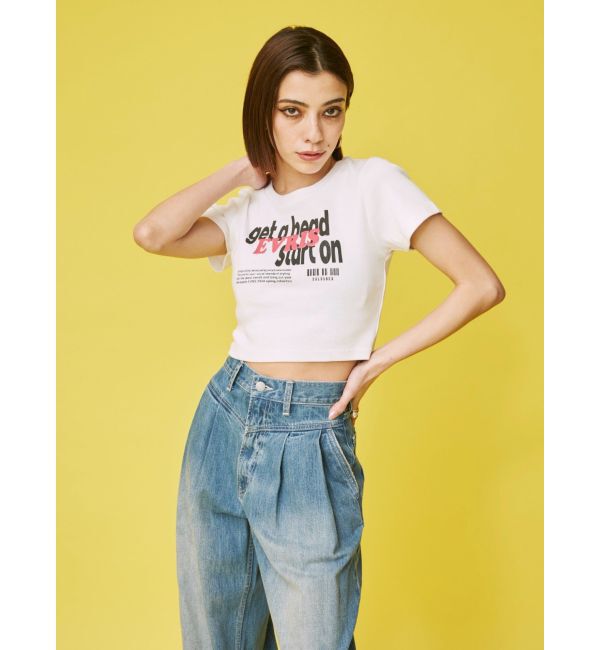 EVRIS「ウエストタックボリュームデニムパンツ」|デニム|