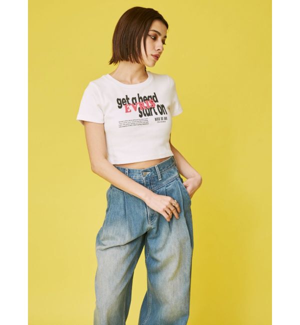 EVRIS「ウエストタックボリュームデニムパンツ」|デニム|