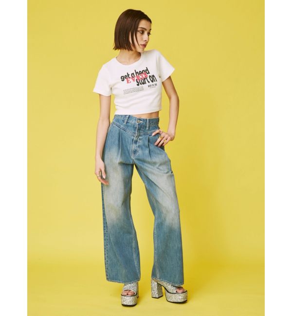 EVRIS「ウエストタックボリュームデニムパンツ」|デニム|