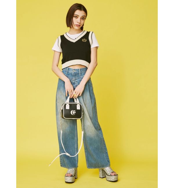 EVRIS「ウエストタックボリュームデニムパンツ」|デニム|