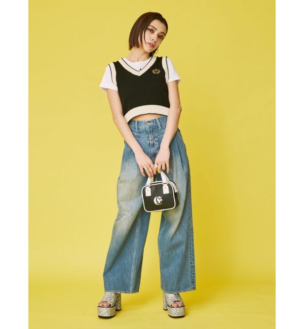 EVRIS「ウエストタックボリュームデニムパンツ」|デニム|