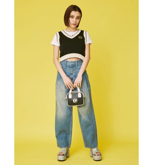 EVRIS「ウエストタックボリュームデニムパンツ」|デニム|